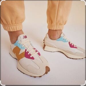 New Balance 327 Rare Women's Sneakers Shoes Cream Multi-Color Size 8